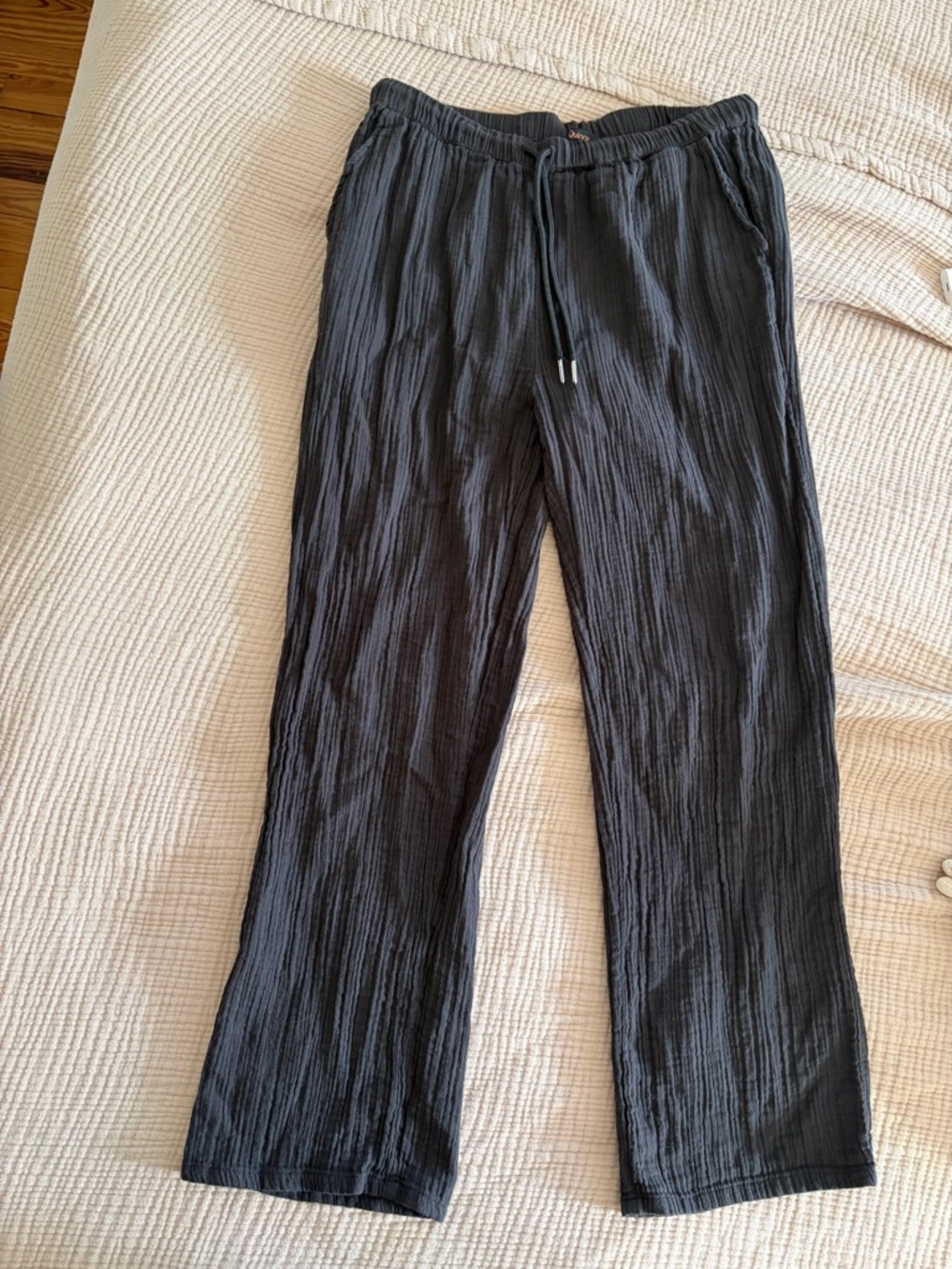 Quince black linen gauze pants